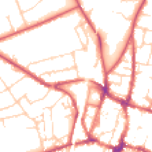 Daytime road noise heatmap for SO22 6RB