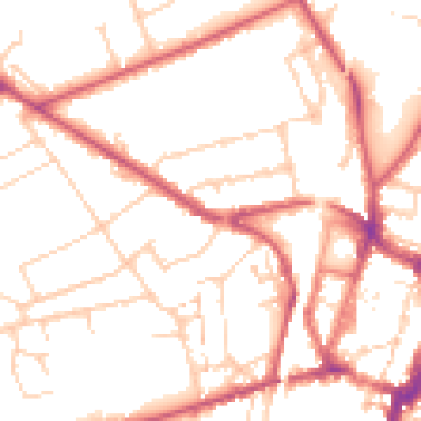 Daytime road noise heatmap for SO22 6RN