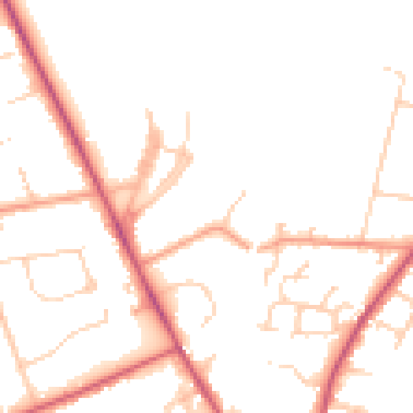 Daytime road noise heatmap for SO22 6TL