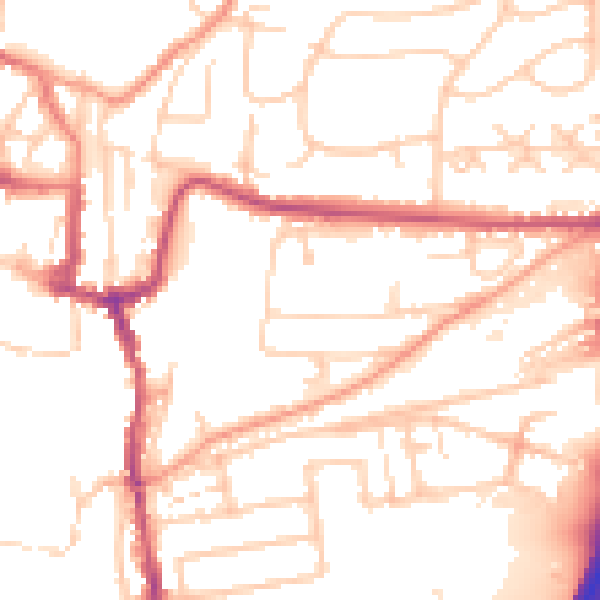 Daytime road noise heatmap for SO23 0AG