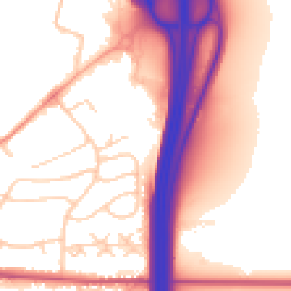 Daytime road noise heatmap for SO23 0AR