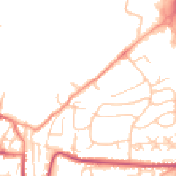 Daytime road noise heatmap for SO23 0BB
