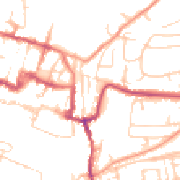 Daytime road noise heatmap for SO23 0EL