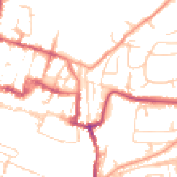 Daytime road noise heatmap for SO23 0EP