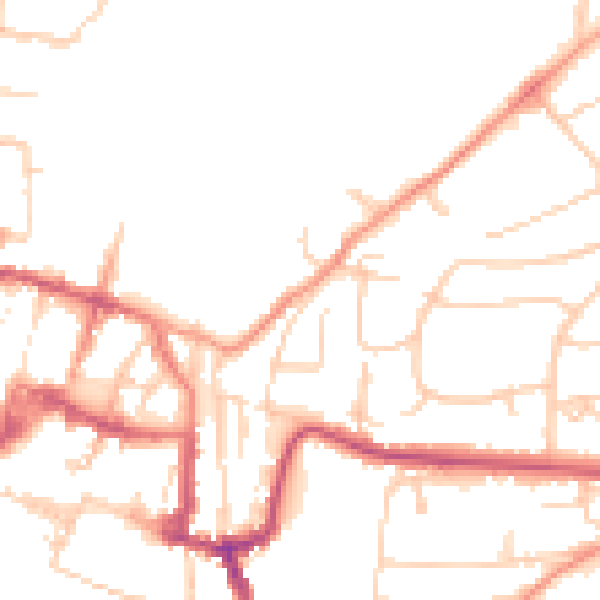 Daytime road noise heatmap for SO23 0EU