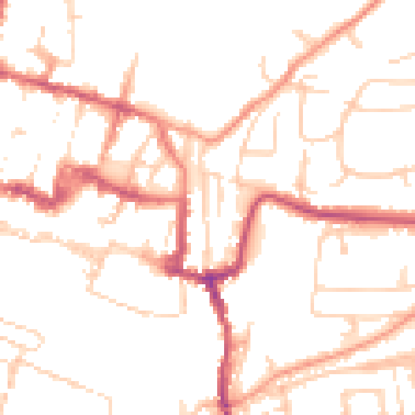 Daytime road noise heatmap for SO23 0EW