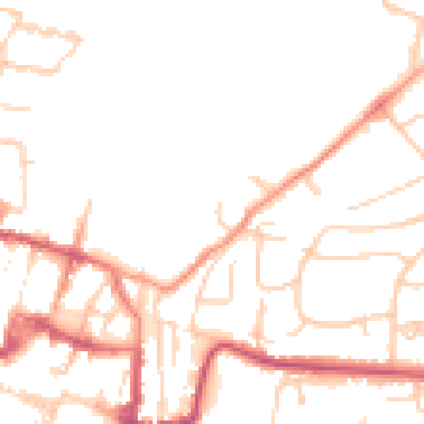 Daytime road noise heatmap for SO23 0EX