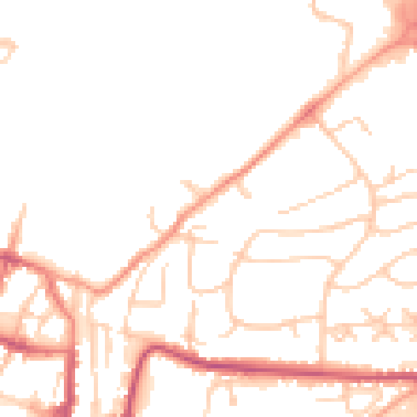 Daytime road noise heatmap for SO23 0HA