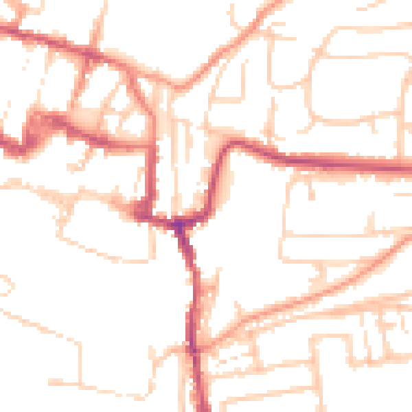 Daytime road noise heatmap for SO23 0HJ