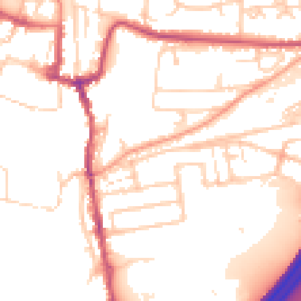 Daytime road noise heatmap for SO23 0HR
