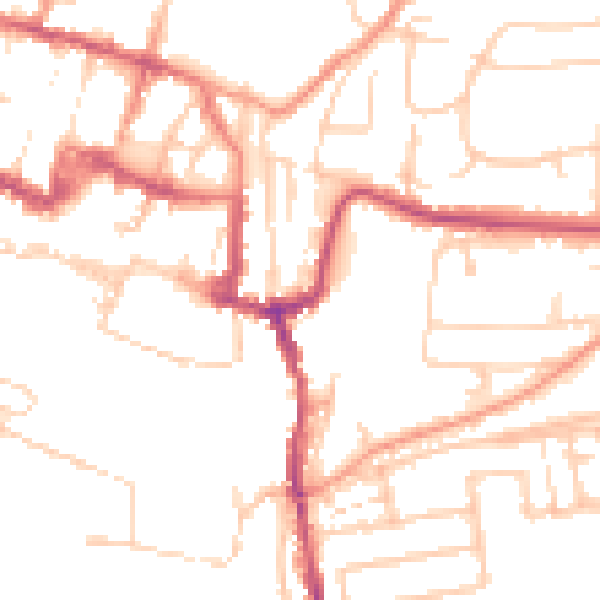 Daytime road noise heatmap for SO23 0HT