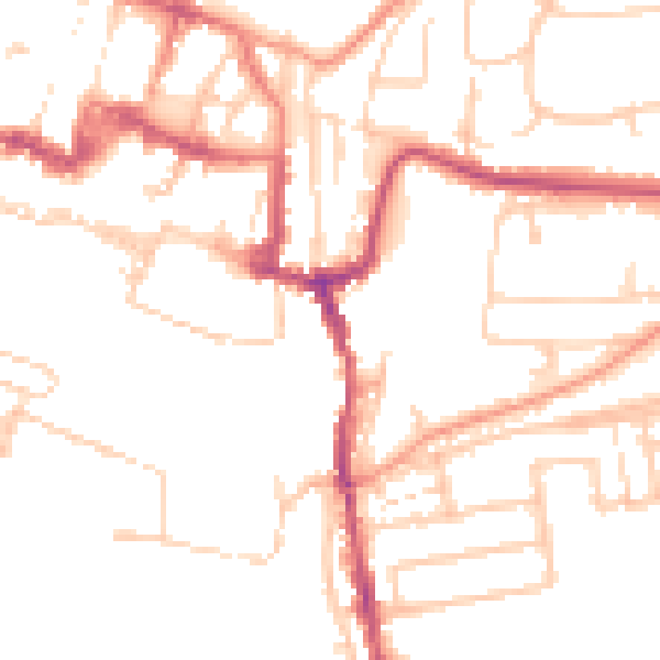 Daytime road noise heatmap for SO23 0HU