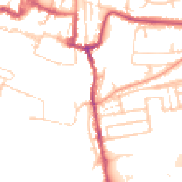 Daytime road noise heatmap for SO23 0HX