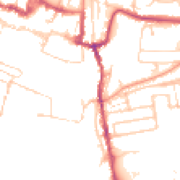 Daytime road noise heatmap for SO23 0HY