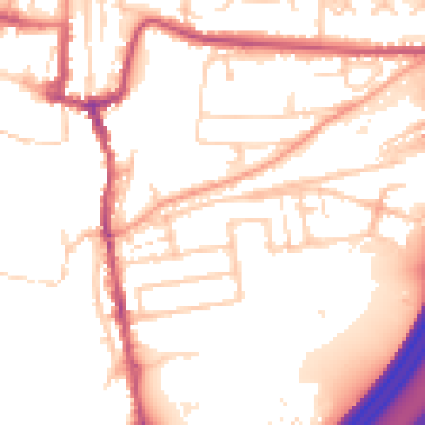 Daytime road noise heatmap for SO23 0JD