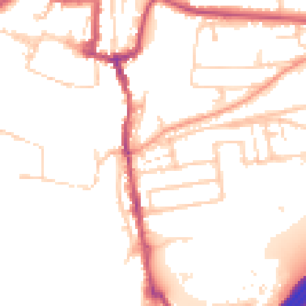 Daytime road noise heatmap for SO23 0JE