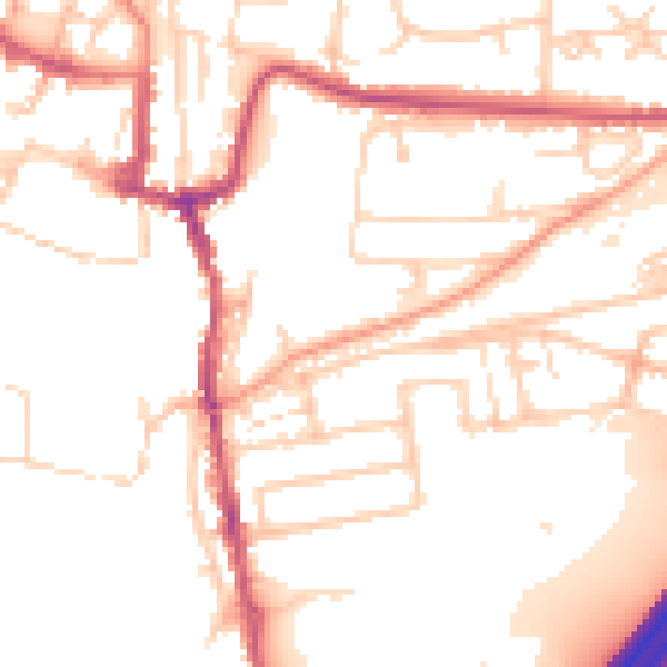 Daytime road noise heatmap for SO23 0JF