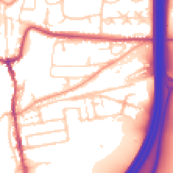 Daytime road noise heatmap for SO23 0JG