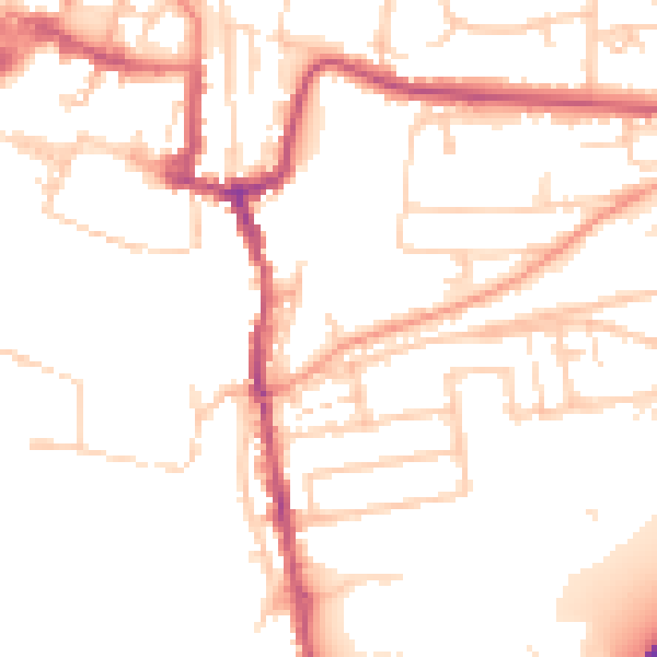 Daytime road noise heatmap for SO23 0JJ