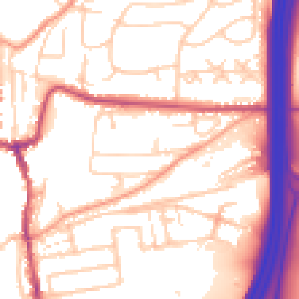 Daytime road noise heatmap for SO23 0JW