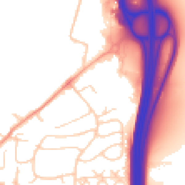 Daytime road noise heatmap for SO23 0LB