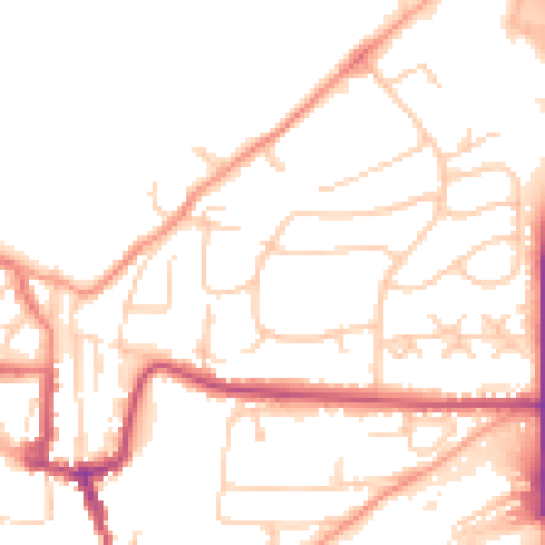 Daytime road noise heatmap for SO23 0NZ