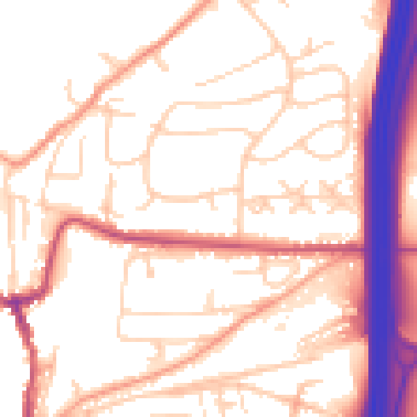 Daytime road noise heatmap for SO23 0PE