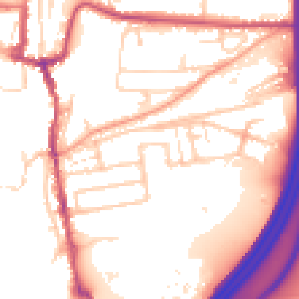 Daytime road noise heatmap for SO23 0QB