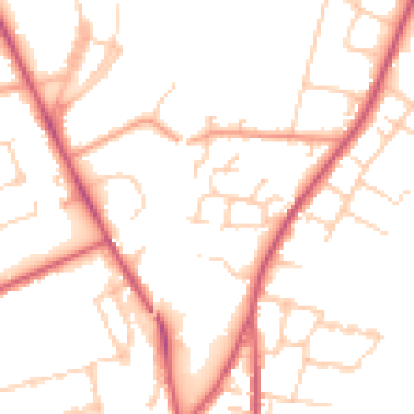 Daytime road noise heatmap for SO23 7AT