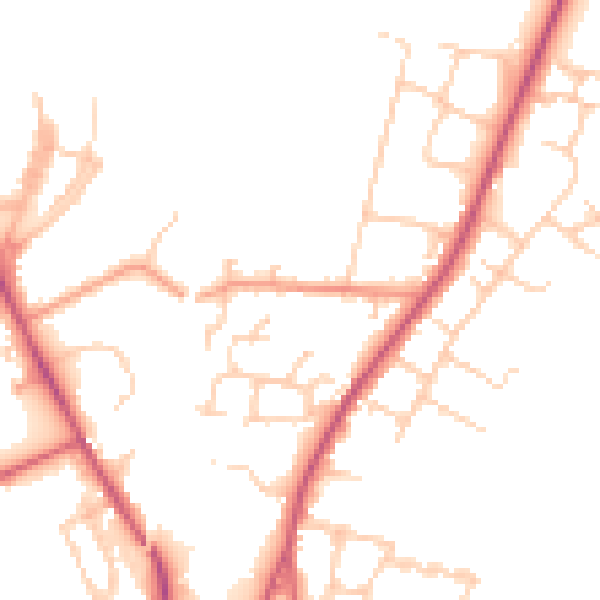 Daytime road noise heatmap for SO23 7BE