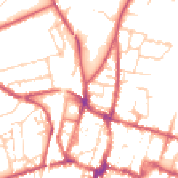 Daytime road noise heatmap for SO23 7BY