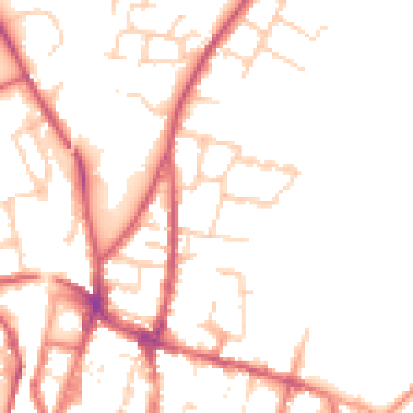 Daytime road noise heatmap for SO23 7DL