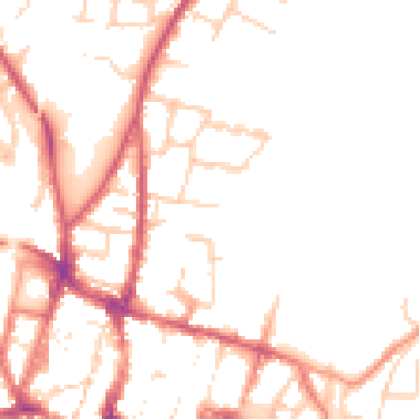 Daytime road noise heatmap for SO23 7DQ