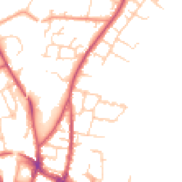 Daytime road noise heatmap for SO23 7EA