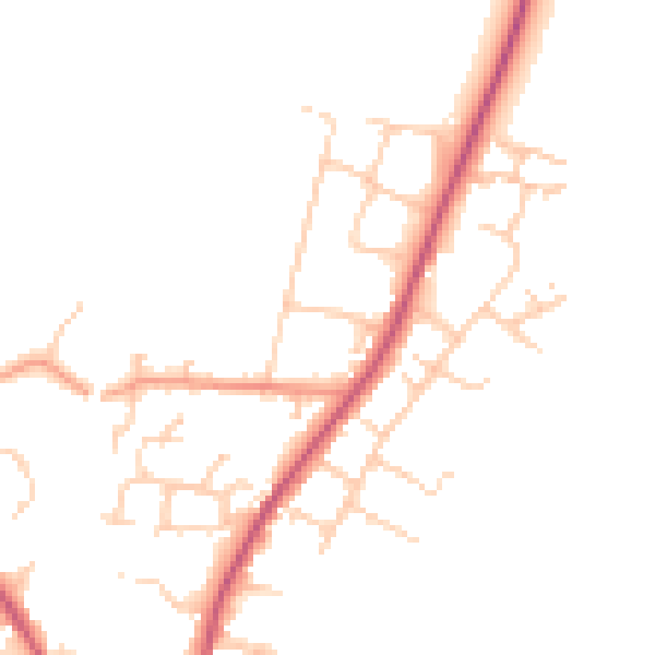 Daytime road noise heatmap for SO23 7EX