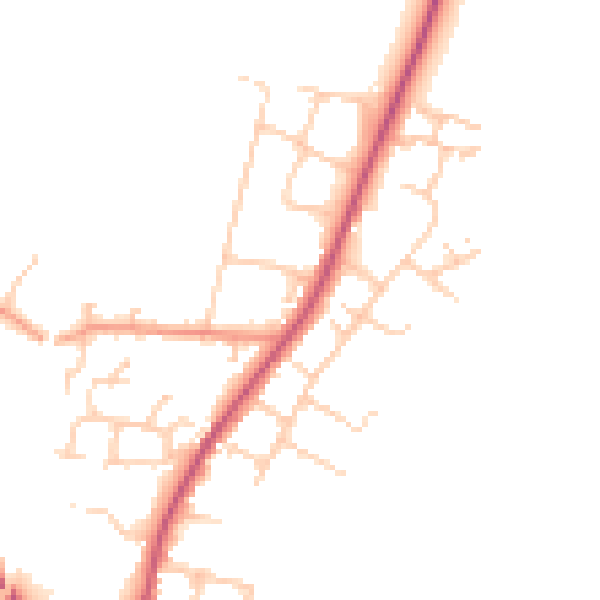 Daytime road noise heatmap for SO23 7EY