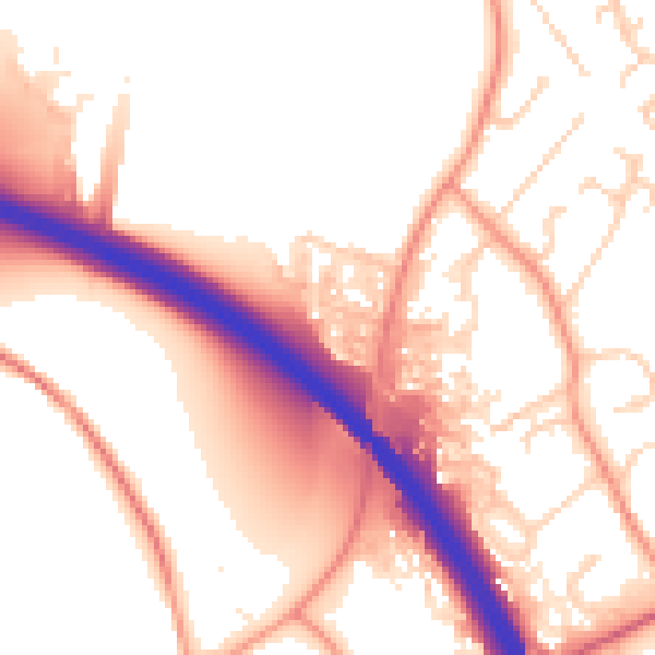 Daytime road noise heatmap for SO23 7FB