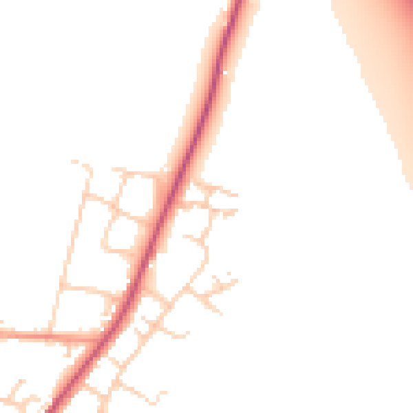 Daytime road noise heatmap for SO23 7FW