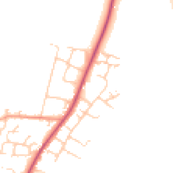 Daytime road noise heatmap for SO23 7HB