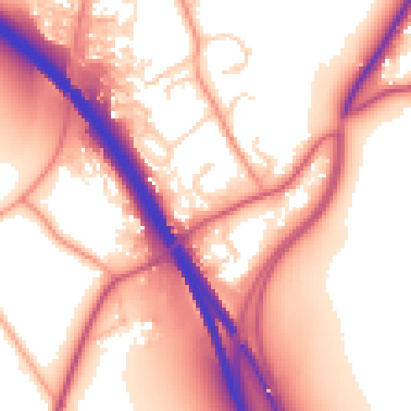 Daytime road noise heatmap for SO23 7HX