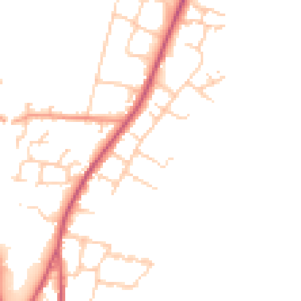 Daytime road noise heatmap for SO23 7HY