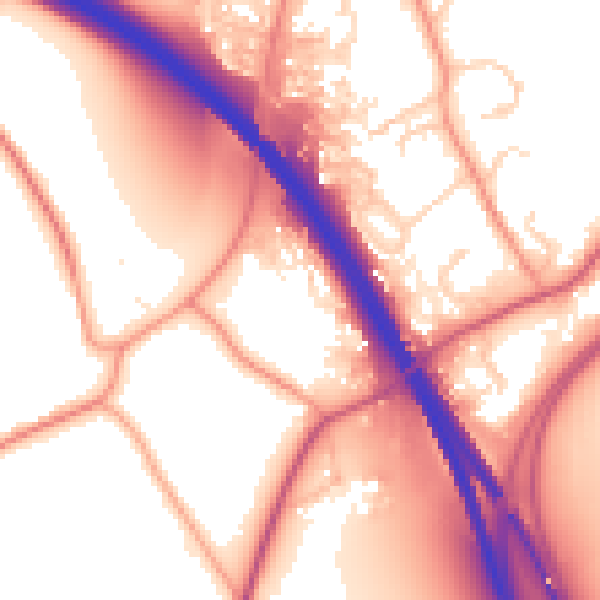 Daytime road noise heatmap for SO23 7JG