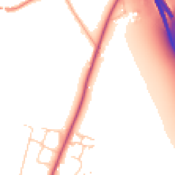 Daytime road noise heatmap for SO23 7JP