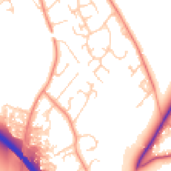 Daytime road noise heatmap for SO23 7PZ