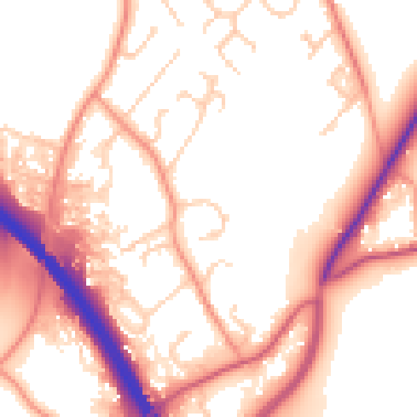 Daytime road noise heatmap for SO23 7QB