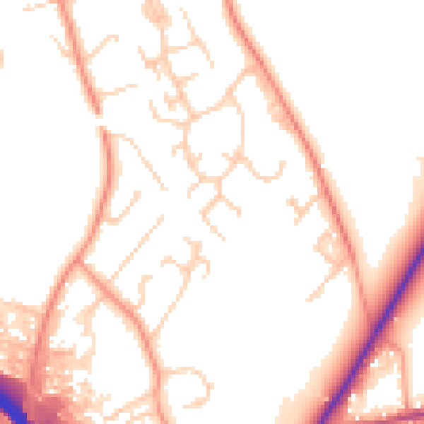 Daytime road noise heatmap for SO23 7QE