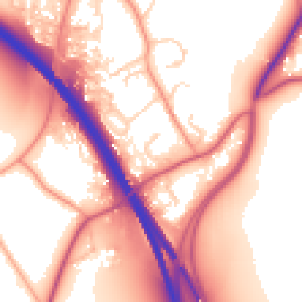 Daytime road noise heatmap for SO23 7QJ