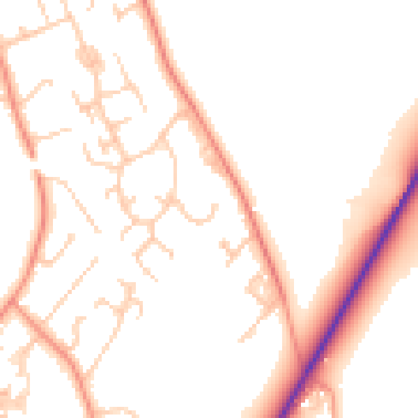 Daytime road noise heatmap for SO23 7RP