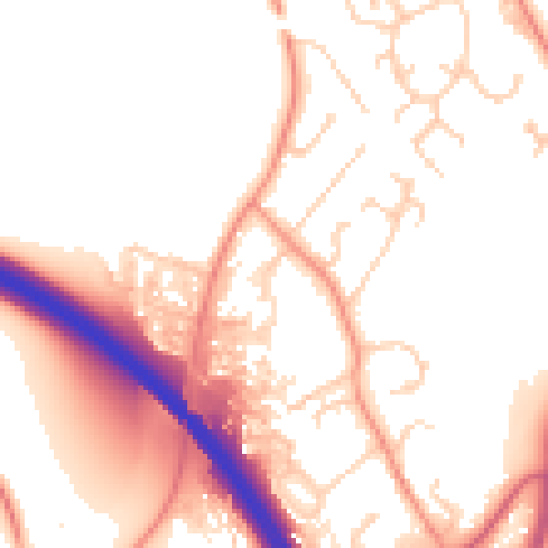 Daytime road noise heatmap for SO23 7SY