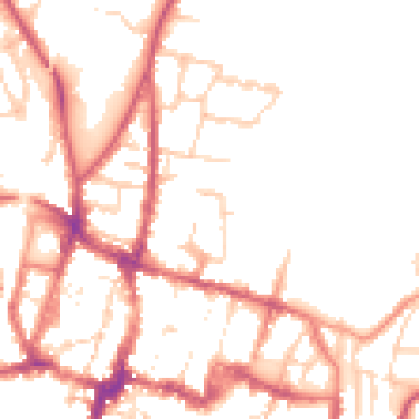 Daytime road noise heatmap for SO23 7TR